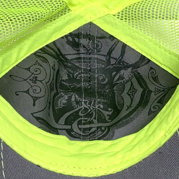 John Deere Toddler Gray Florescent Green Mesh Farmer SnapBack  Adjustable Hat - Picture 7 of 8